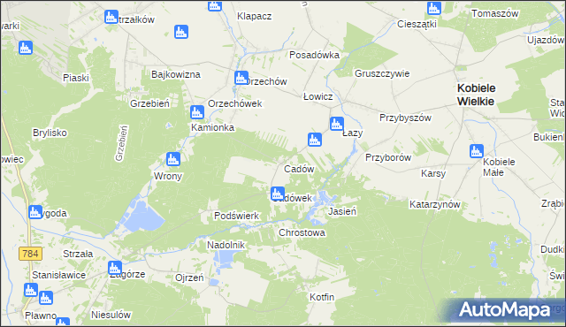 mapa Cadów, Cadów na mapie Targeo