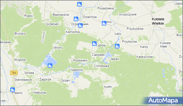 mapa Cadówek, Cadówek na mapie Targeo