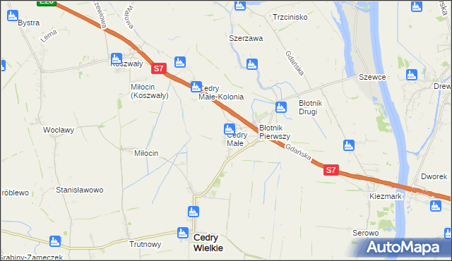 mapa Cedry Małe, Cedry Małe na mapie Targeo