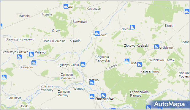 mapa Cegielnia Ratowska, Cegielnia Ratowska na mapie Targeo