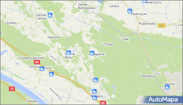 mapa Cegielnik, Cegielnik na mapie Targeo