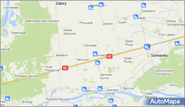 mapa Celinowo gmina Somianka, Celinowo gmina Somianka na mapie Targeo