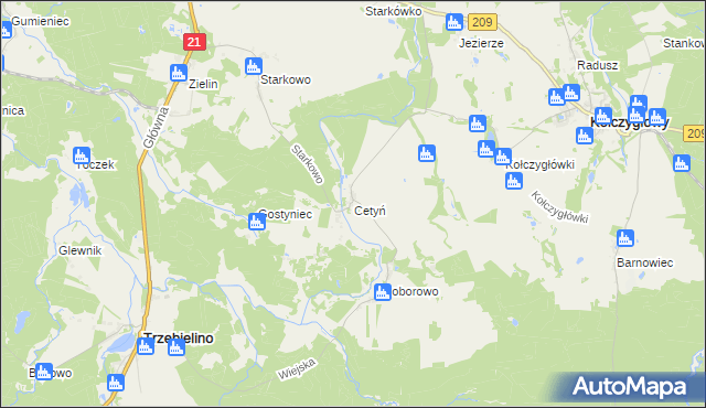 mapa Cetyń, Cetyń na mapie Targeo