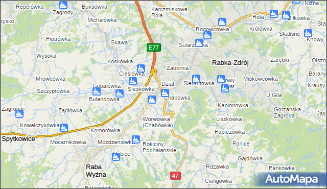 mapa Chabówka, Chabówka na mapie Targeo