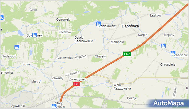 mapa Chajęty, Chajęty na mapie Targeo