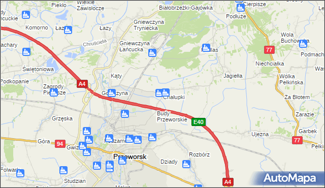 mapa Chałupki gmina Przeworsk, Chałupki gmina Przeworsk na mapie Targeo