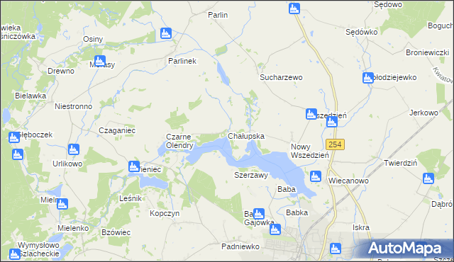 mapa Chałupska gmina Mogilno, Chałupska gmina Mogilno na mapie Targeo