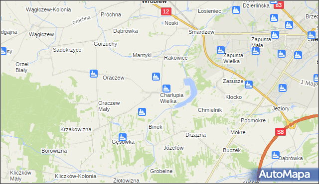 mapa Charłupia Wielka, Charłupia Wielka na mapie Targeo