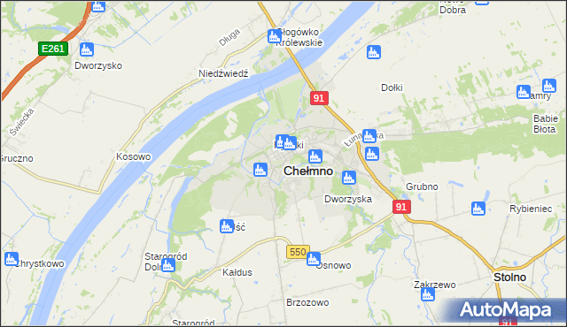 mapa Chełmno, Chełmno na mapie Targeo