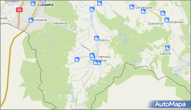 mapa Chełmsko Śląskie, Chełmsko Śląskie na mapie Targeo