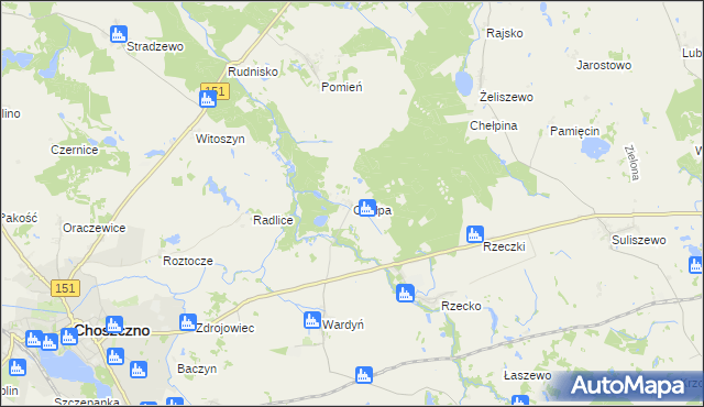 mapa Chełpa, Chełpa na mapie Targeo