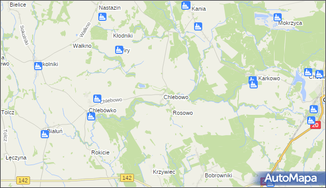 mapa Chlebowo gmina Stara Dąbrowa, Chlebowo gmina Stara Dąbrowa na mapie Targeo
