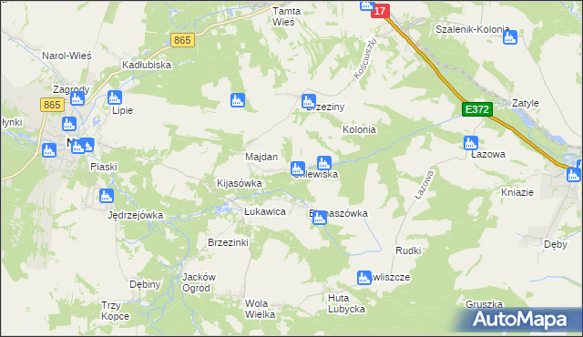 mapa Chlewiska gmina Narol, Chlewiska gmina Narol na mapie Targeo