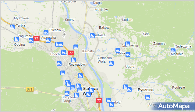 mapa Chłopska Wola, Chłopska Wola na mapie Targeo