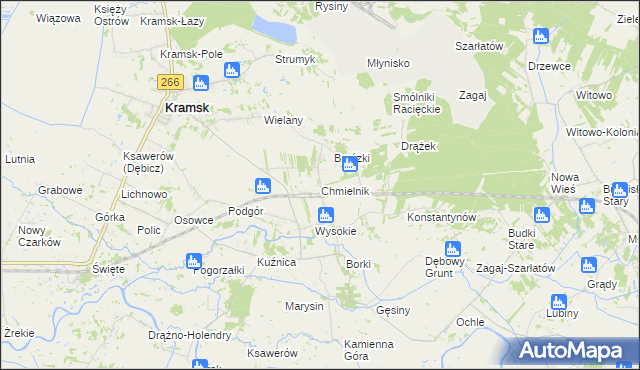 mapa Chmielnik gmina Kramsk, Chmielnik gmina Kramsk na mapie Targeo