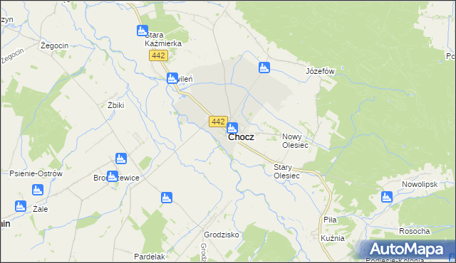 mapa Chocz, Chocz na mapie Targeo