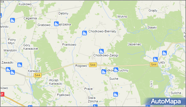 mapa Chodkowo-Załogi, Chodkowo-Załogi na mapie Targeo