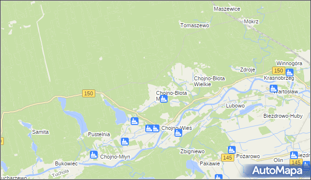 mapa Chojno-Błota Małe, Chojno-Błota Małe na mapie Targeo