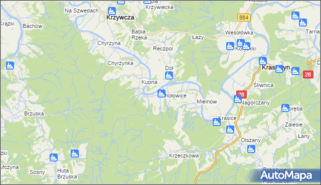 mapa Chołowice, Chołowice na mapie Targeo