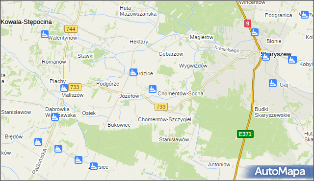 mapa Chomentów-Socha, Chomentów-Socha na mapie Targeo