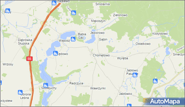 mapa Chomętowo gmina Szubin, Chomętowo gmina Szubin na mapie Targeo