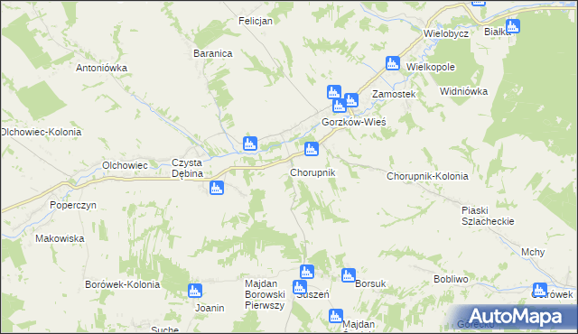 mapa Chorupnik, Chorupnik na mapie Targeo