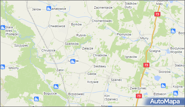 mapa Chrabków, Chrabków na mapie Targeo