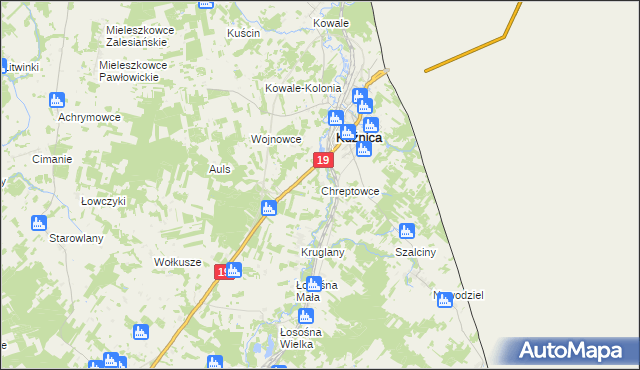 mapa Chreptowce, Chreptowce na mapie Targeo