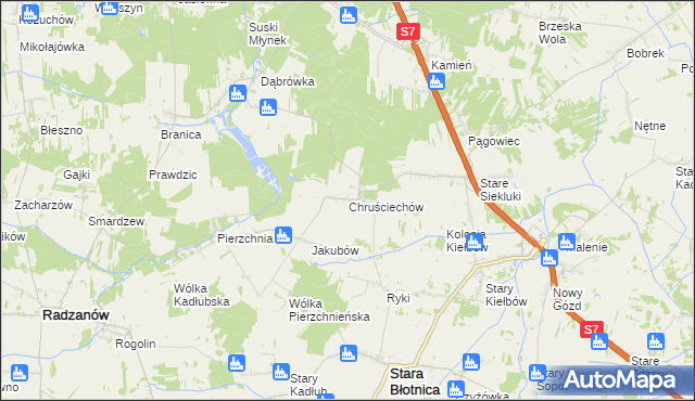 mapa Chruściechów gmina Stara Błotnica, Chruściechów gmina Stara Błotnica na mapie Targeo