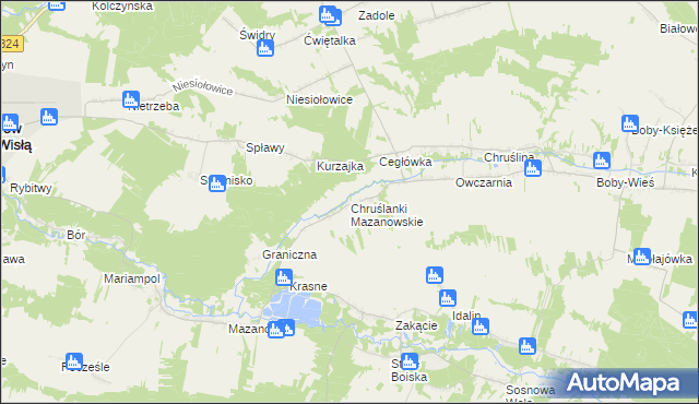 mapa Chruślanki Mazanowskie, Chruślanki Mazanowskie na mapie Targeo