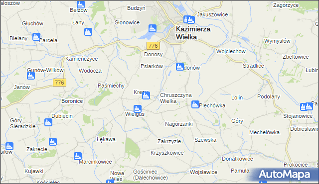 mapa Chruszczyna Wielka, Chruszczyna Wielka na mapie Targeo