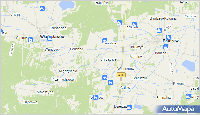 mapa Chrząblice, Chrząblice na mapie Targeo