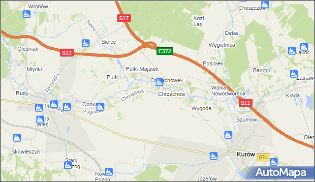 mapa Chrząchów, Chrząchów na mapie Targeo