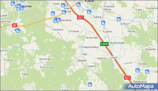 mapa Chrząszczówka, Chrząszczówka na mapie Targeo