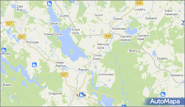 mapa Chudy Dwór, Chudy Dwór na mapie Targeo