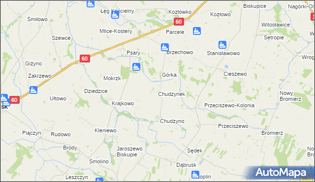 mapa Chudzynek, Chudzynek na mapie Targeo