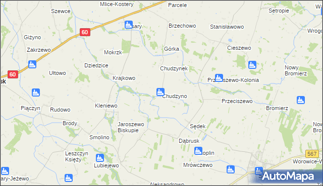 mapa Chudzyno, Chudzyno na mapie Targeo