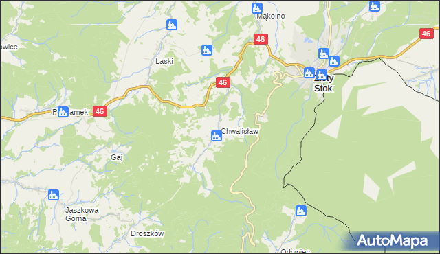 mapa Chwalisław, Chwalisław na mapie Targeo