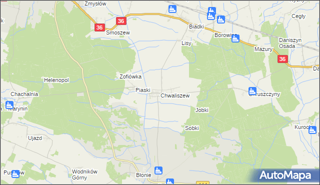 mapa Chwaliszew, Chwaliszew na mapie Targeo