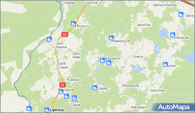 mapa Chwaliszowice, Chwaliszowice na mapie Targeo