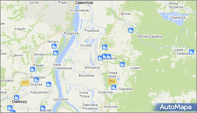 mapa Chwałowice gmina Radomyśl nad Sanem, Chwałowice gmina Radomyśl nad Sanem na mapie Targeo