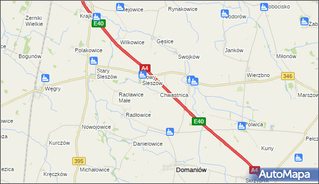 mapa Chwastnica, Chwastnica na mapie Targeo