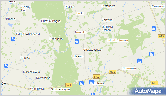 mapa Chwaszczewo, Chwaszczewo na mapie Targeo