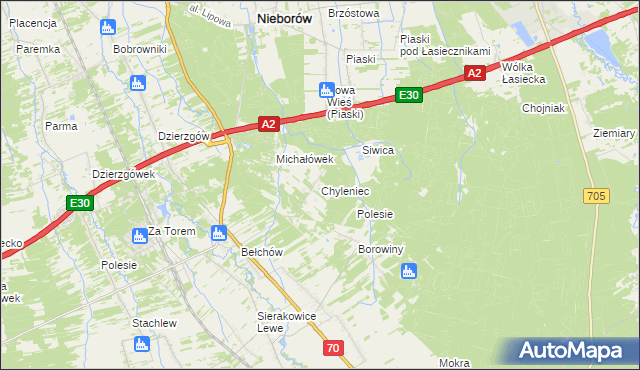 mapa Chyleniec, Chyleniec na mapie Targeo