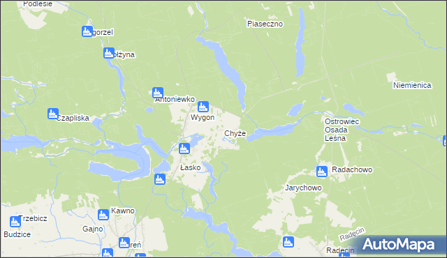 mapa Chyże gmina Bierzwnik, Chyże gmina Bierzwnik na mapie Targeo