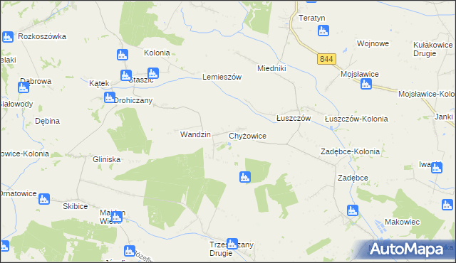 mapa Chyżowice, Chyżowice na mapie Targeo