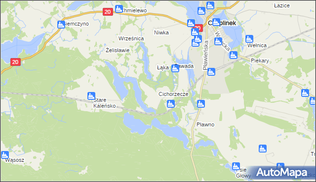 mapa Cichorzecze, Cichorzecze na mapie Targeo