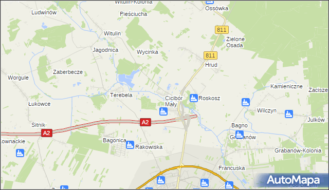 mapa Cicibór Mały, Cicibór Mały na mapie Targeo