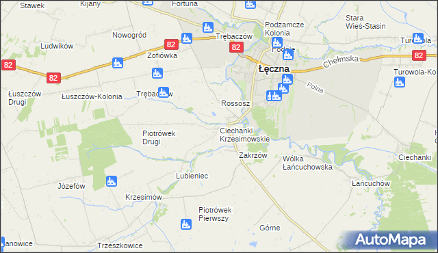 mapa Ciechanki Krzesimowskie, Ciechanki Krzesimowskie na mapie Targeo