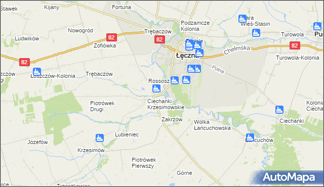 mapa Ciechanki Łęczyńskie, Ciechanki Łęczyńskie na mapie Targeo